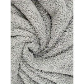 Plus Size - Women'S Plus Size Casual Teddy Hoodie with Cat Ears and Button Details | Long Sleeve, Asymmetrical Hem, Fall/Winter, Animal Print, Pullover Style