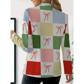 Plus Size - Women'S Plus Size Elegant Minimalist Solid Green Suit Jacket - Structured Lapel Collar, Single-Button Closure, Tailored Fit for Fall/Winter, Versatile for Casual & Formal Occasions, Durable & Comfortable Professional & Everyday Outerwear