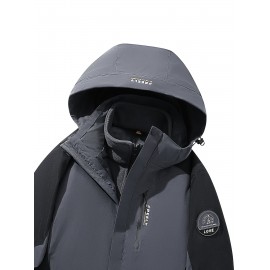 Women's 3-in-1 Ski Jacket - Color Block, Windproof & Waterproof with Hooded Outerwear for Winter Sports