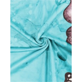 Women's Sleeveless Summer Dress with Vibrant Tropical Butterfly Print - Casual Loose Fit Round Neck Orange Dress, Machine Washable Flared Hem for Beach, Picnics & Casual Outings, Beach Dresses, Picnic Attire, Flowy Fabric